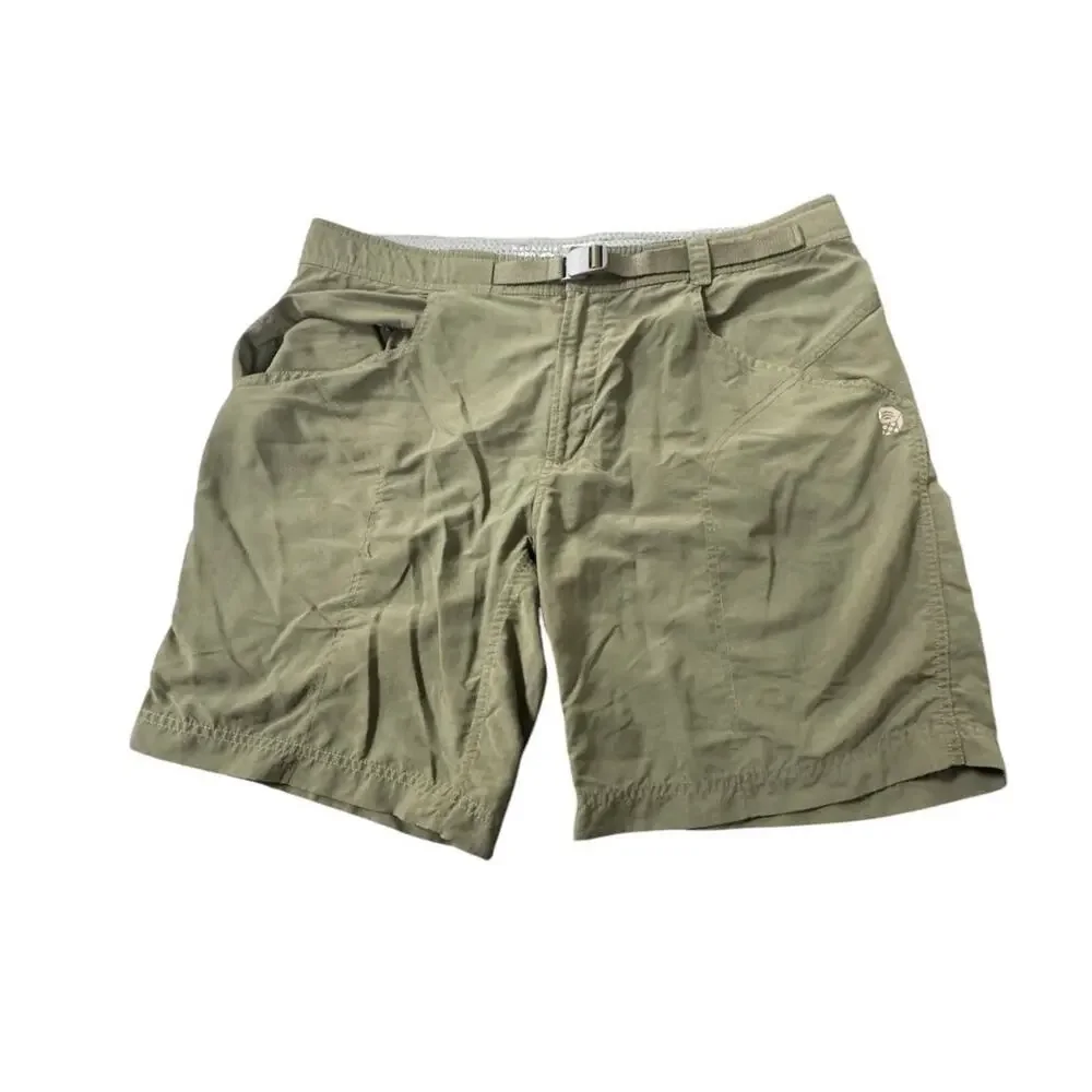 Mountain Hardwear Men's 34 Olive Green Nylong Integrated Belt Short Gorpcore